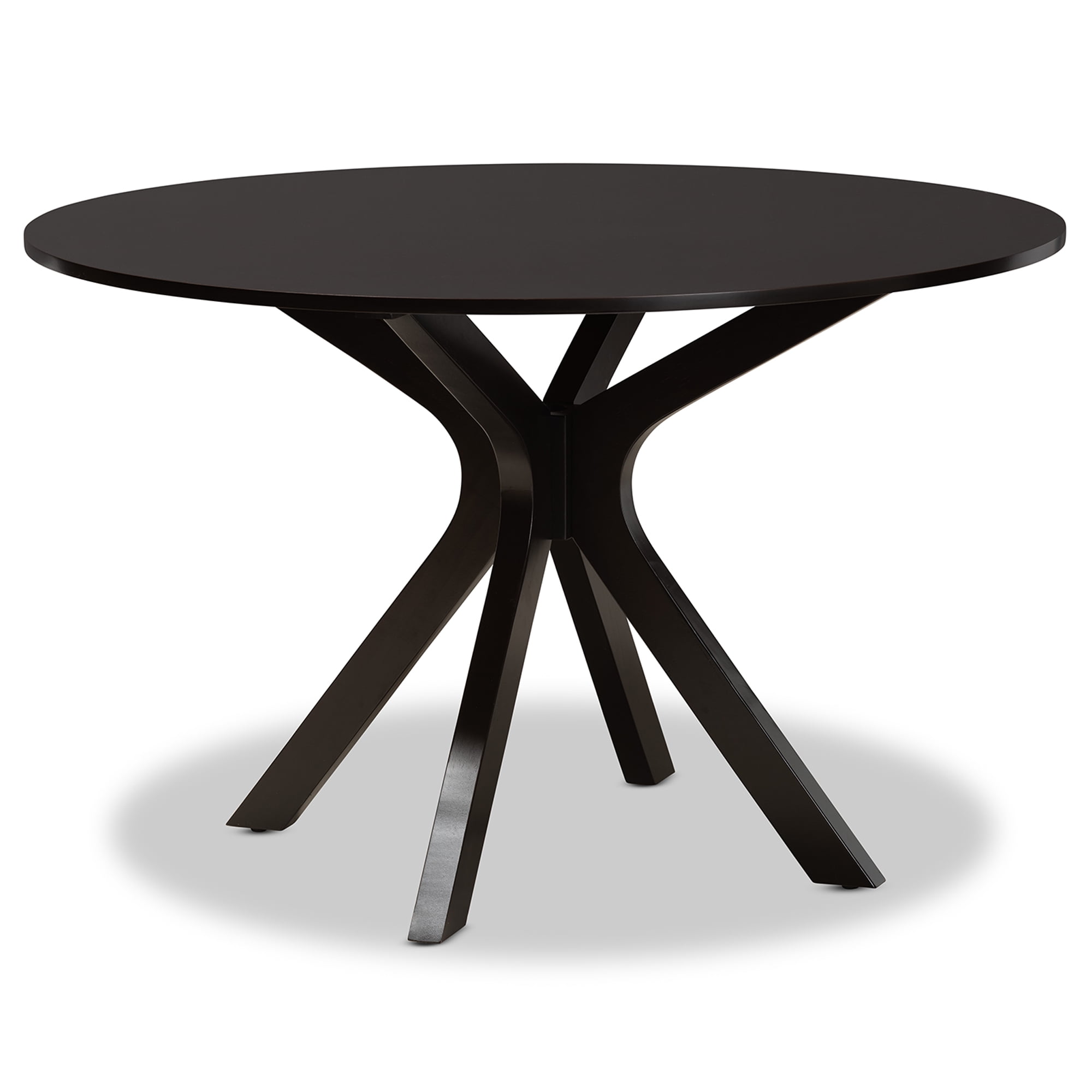 Baxton Studio Mila Modern and Contemporary Grey Fabric Upholstered and Dark Brown Finished Wood 7-Piece Dining Set