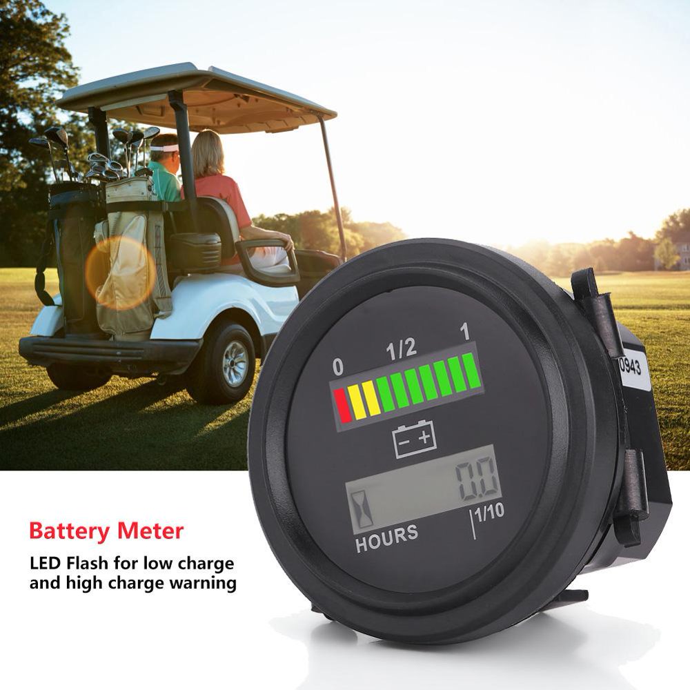 Ejoyous 12V/24V/36V/48V/72V LED Digital Battery Indicator Gauge with