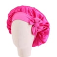 thumbnail image 3 of Gorro de seda con cinta de leche para niños, gorro de dormir de satén para bebé, gorro de ducha anudado, 3 of 6
