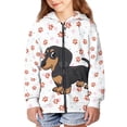 thumbnail image 3 of chaqlin Dachshund Hoodies for Girls 11-13 Trendy Zip up Hooded Paw Print Long Sleeve Sweatshirt Jacket Kids Hoodie Coat Soft Drop Shoulder Cardigan with Pockets, 3 of 7