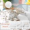 thumbnail image 3 of Brown Eucalyptus Leaves Bedding 3 Piece Duvet Cover Set Full Size, Summer Watercolor Leaf Soft Microfiber Comforter Cover with Zipper Closure & Pillowcases, Wrinkle & FadeResistant Quilt Cover, 3 of 9