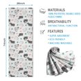 thumbnail image 2 of 74x26 Inch Yoga Towel, Sweat Absorbent Non-Slip Mat for Hot Yoga, Pilates & Fitness,Cat Floral Leaf White Pattern, 2 of 5
