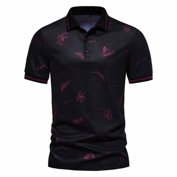 Camiseta de manga corta informal de moda de verano, camiseta ajustada con solapa superior para hombre Pompotops oipoqjl44544