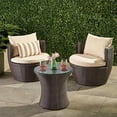 thumbnail image 2 of Christopher Knight Home Kono PE Wicker Chat Set, 3-Pcs Set, Brown, 2 of 5