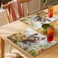 thumbnail image 4 of A Dog Placemats Set of 2, Play Among The Flowers Butterfly Watercolor Non-Slip Place Mats Washable Table Mats for Kitchen Dining Table Decorations Indoor/Outdoor, 4 of 9