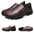thumbnail image 6 of Mens Slip On Casual Loafers Classic Outdoor Leather Walking Hiking Dress Shoes Comfortable for Work Office Shoes, 6 of 7
