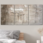 wall26 Canvas Print Wall Art Set Gray & White Brushstroke Color Field Abstract Shapes Illustrations Modern Art Chic Colorful Multicolor Ultra for Living Room, Bedroom, Office - 16x24x