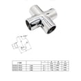 thumbnail image 4 of Maoww Crossing Connnetors Steel Delicate Accessory Crossing Pipe Connector Shipping Universal Four-Way Tube Anti-Corrosion 22MM, 4 of 8