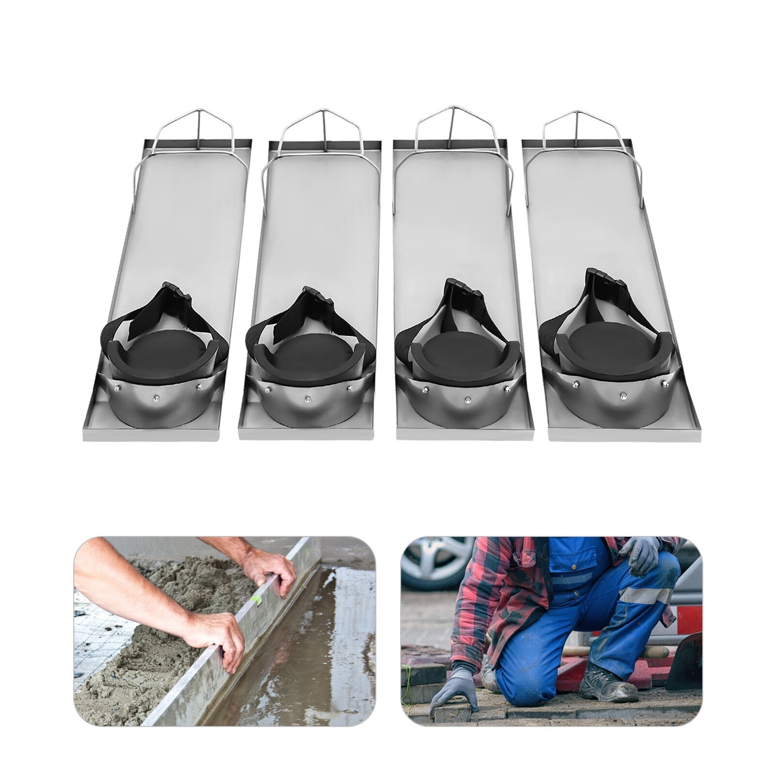 Stainless Steel Kneeling Board, 28x8x4in for Concrete Work, Removable Knee Pads with Toe Bracket for Easy Movement