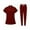 Wine #018, variant on Scrubs Set for Women Nurse Uniform Jogger Suit Stretch Top & Pants with Multi Pocket for Nurse Esthetician Workwear Blue L