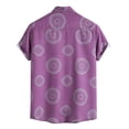 thumbnail image 6 of IWRICH Men's Hawaiian Shirts Short Sleeve Summer Floral Button down Shirt Relaxed Fit Retro Casual Beach Tops 06-Purple L, 6 of 9