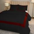 thumbnail image 4 of DNG Creations 1 Piece Full Black And Burgundy Border Line Pattern Duvet Cover - 100% Egyptian Cotton, 800 Thread Count ( Oversized Queen ), 4 of 5