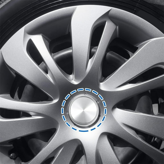 Acaige 4X For Wheel Center Cap Universal Rim Chrome Hub Cap 60Mm No Logo Silver Base