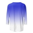 thumbnail image 5 of JGGSPWM Womens Ombre Long Sleeve Crewneck Pullover Casual Comfy Cotton Spring Fall Shirts Blouse Classic Fit Tops Blue M, 5 of 5