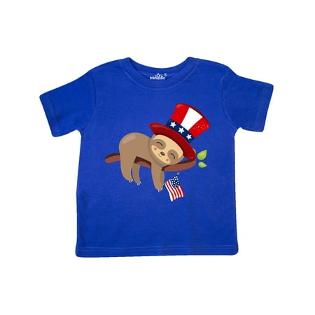 

Inktastic Sleepy Patriotic Sloth Gift Toddler Boy or Toddler Girl T-Shirt