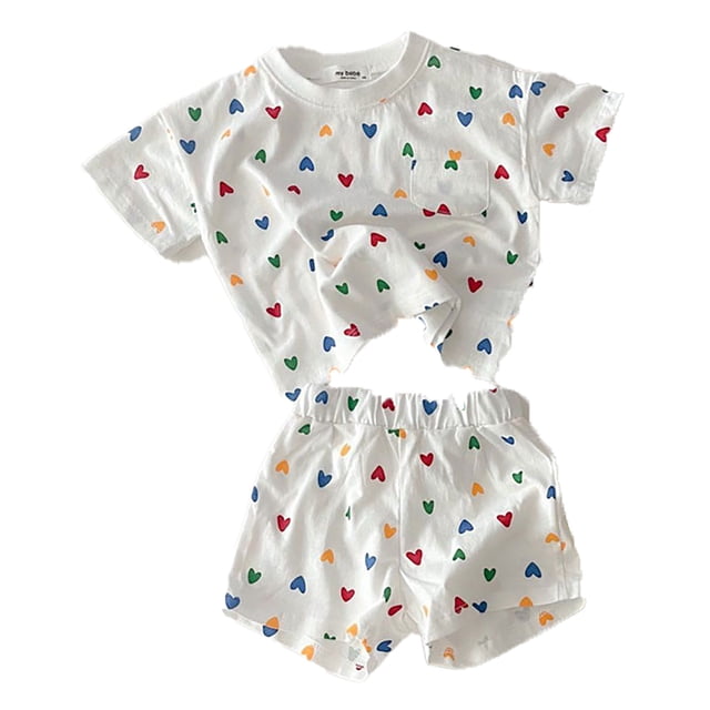 XDZJLR Ensemble de Pyjama 2 Pcs pour Filles, Manches Courtes, Organique