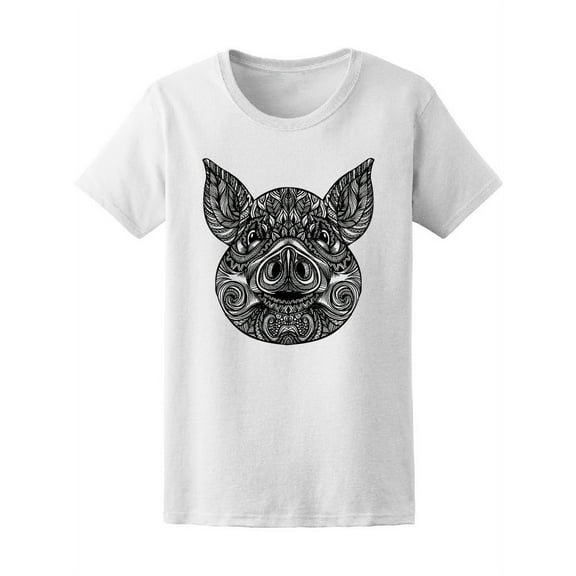 Boho Zendoodle Pig T-Shirt Women -Image by Shutterstock, Female Large