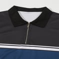 thumbnail image 4 of COSFO Mesh Men's Polo Shirts Striped Casual Short Sleeve Shirt Pullover Loose Fit Golf Collared Moisture Wicking Tops, 4 of 7