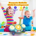 thumbnail image 7 of Contixo Kids Drum Set, Toys for Toddlers Ages 2-5, Musical Instrument w/ Lights & Sounds, 5 Playback Modes: Drum Effects, Songs & Piano Tunes, Blue, 7 of 7