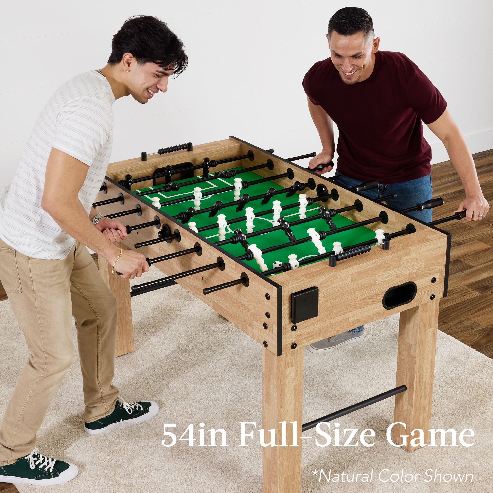 Best Choice Products Large 54in Full-Size Foosball Table for Home, Game Room w/ 2 Balls, 2 Cup Holders - Walnut