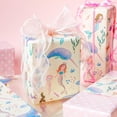 thumbnail image 4 of HOMERAL Reversible Mermaid Wrapping Paper Roll- Whale,Turtle and Sea Creature with Pink Polka Dot for Kids,Girls,Baby Shower,Birthday-Mini Roll-17 Inch X 32.8 Feet, 4 of 7
