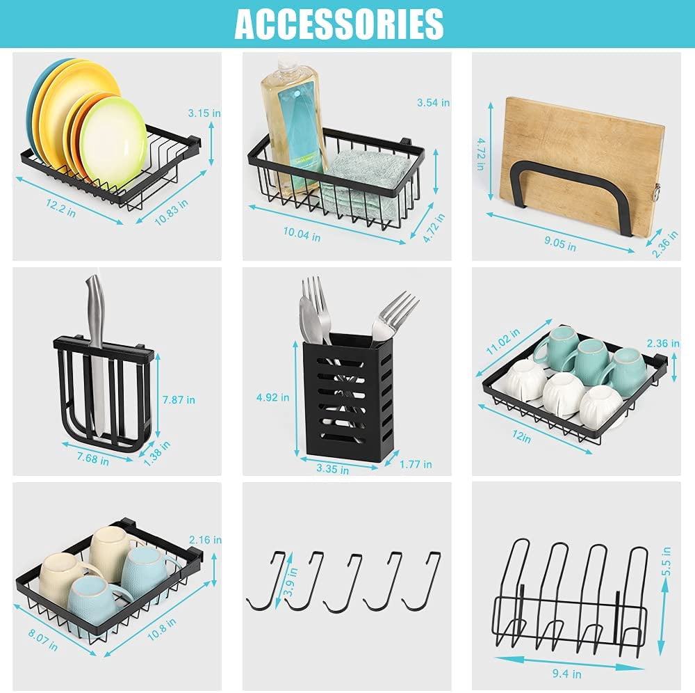 Kitchen Storage Shelf Above The Sink Draining Rack Dish Drying Rack Utensil Holder