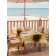 thumbnail image 2 of 54x80 Inch Outdoor Tablecloth with Umbrella Hole Zipper Rectangle Yellow Sunflower Rectangular Tablecloths Outside Waterproof Beige Vertical Striped Beige Retro Patio Table Cover for Picnic Party, 2 of 8