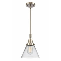 447-1S-SN-G42-Innovations Lighting-Cone - 1 Light Stem Hung Mini Pendant In Industrial Style-11.13 Inches Tall and 8 Inches Wide-Brushed Satin Nickel