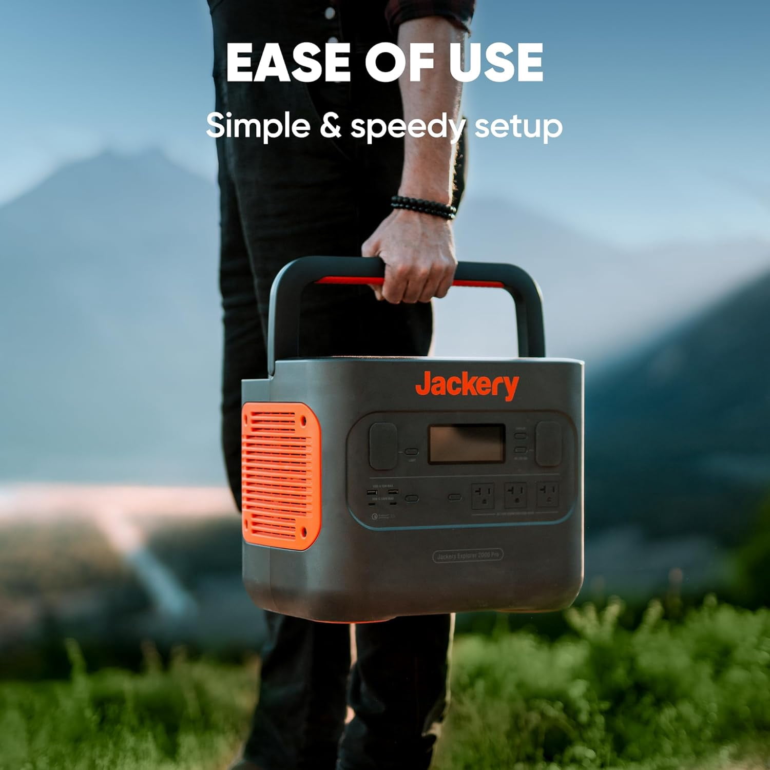 Restored Jackery Explorer 2000 PRO Portable Power Station, 2160Wh Capacity with 3x120V/2200W AC Outlets, Solar Mobile Lithium Battery Pack for Outdoor RV Camping Emergency (Refurbished)