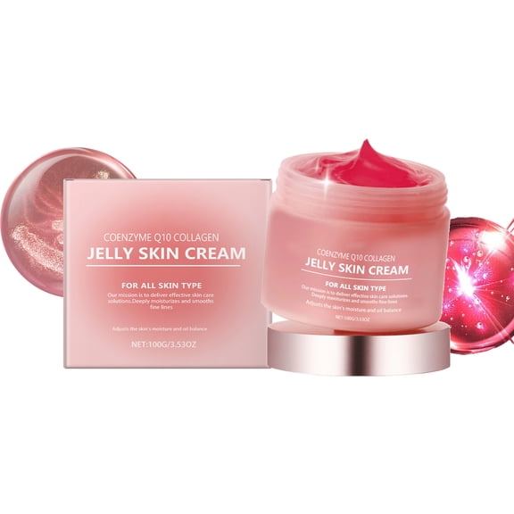 Alvantor Collagen Jelly Cream Face Moisturizer for Hydrating, Firming, and Brightening Fine Lines, 3.53oz