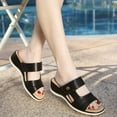 thumbnail image 2 of Sandales à Talon Compensé Leozcaa pour Femmes, Confortables, à Enfiler, Plateforme d'Été, Habillées, Basses, Chaussures Décontractées, 2 of 7
