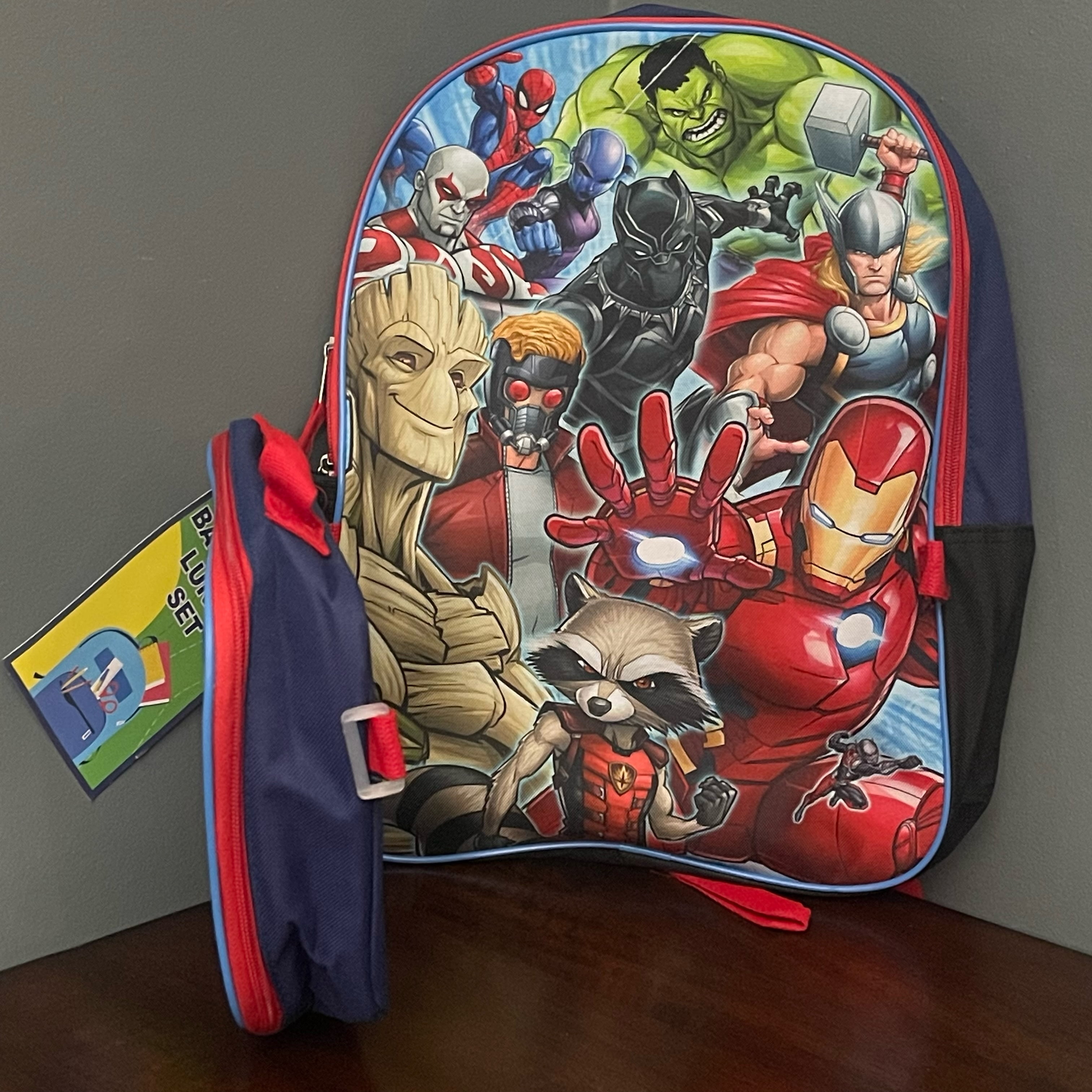 Marvel Avengers 16" Backpack With Detachable Matching Lunch Box