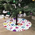 thumbnail image 2 of FMSHPON Bright Hearts Xmas Christmas Tree Skirt Stand Mat for Holiday Party Decoration Indoor Outdoor 48 inches, 2 of 3