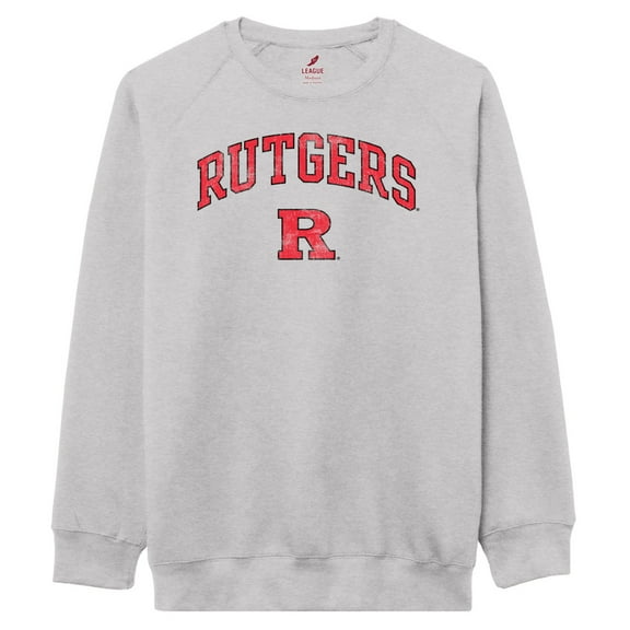 Men's-League Collegiate Wear  Heather Gray Rutgers Scarlet Knights Essentials 2.0 Pullover Sweatshirt