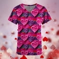 thumbnail image 2 of Valentine's Day Savings Clearance 2024! TAGOLD Women Scrub Tops, Print Scrub Tops, Women Valentine Day Short Sleeve V-neck Tops Printed Pockets Blouse Nursing, 2 of 5