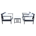 thumbnail image 3 of SAFAVIEH Outdoor Collection Garnen 4-Piece Patio Set Black/White Cushion, 3 of 8