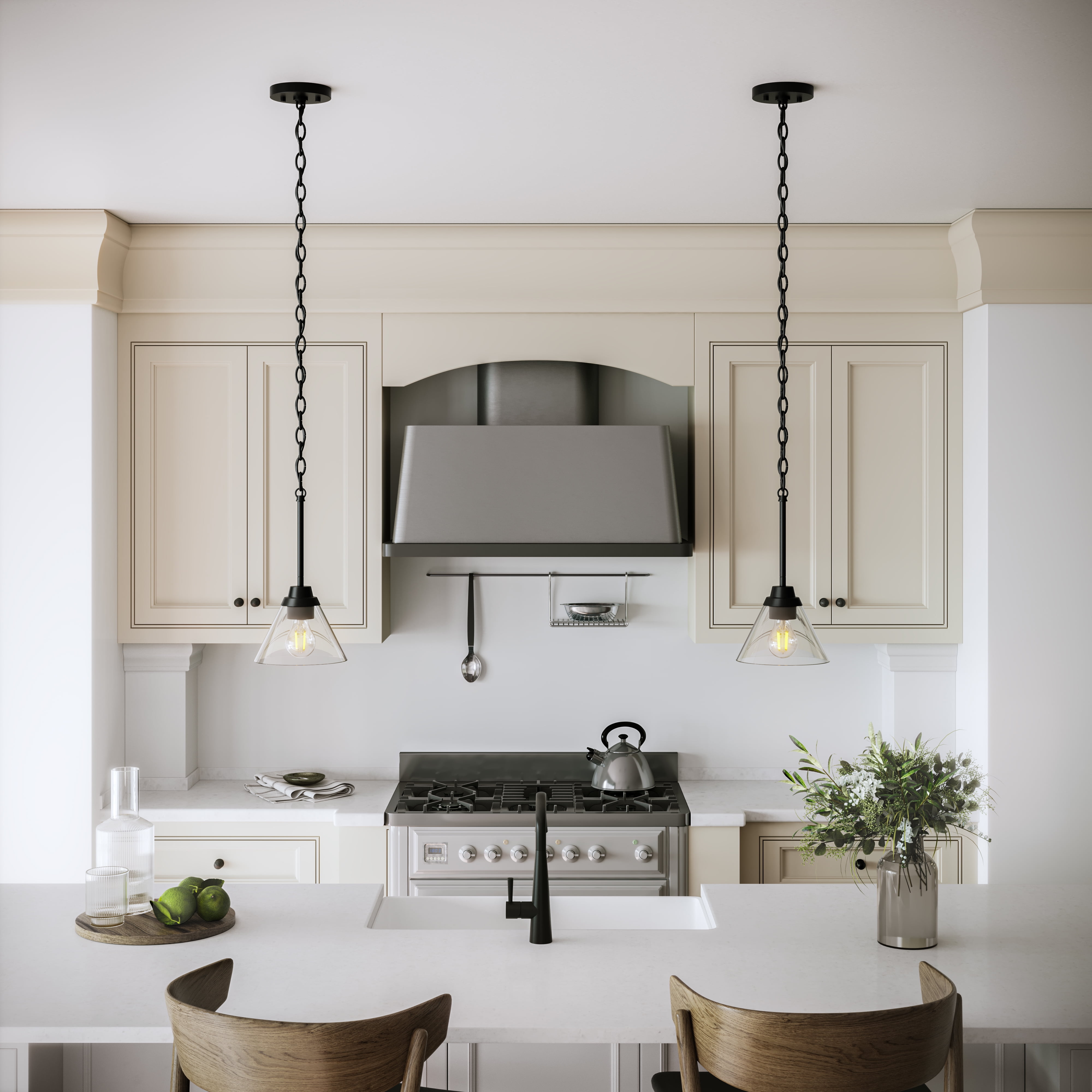 Better Homes & Gardens Brookside 7.5 in 1-Light Matte Black Pendant with Clear Glass