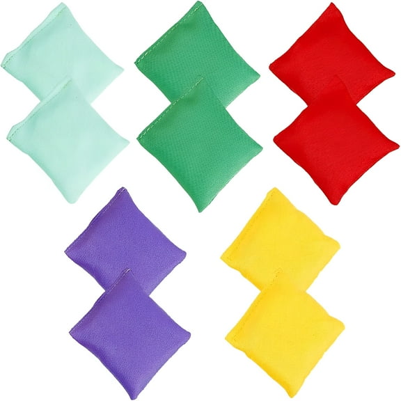 BESTSKY 10Pcs Small Bean Bag,Bean Bags Throwing,Bean Bag Toss for Outdoor Parties/Picnics/School Physical Education Classes/Corporate Events/Birthdays/Family Gatherings (Color Random)
