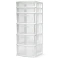 thumbnail image 1 of Open Box Homz Plastic 6 Drawer Medium Home Storage Container Tower, White Frame, 1 of 5