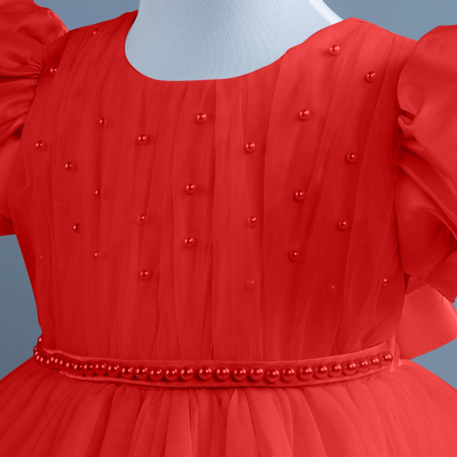Little Girls Pearl Party Ball Dress Mesh Tiered Tulle Tutu Party Wedding Toddler Pageant Formal Prom Gown 0-5 Years