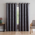thumbnail image 4 of Warm Home Designs 1 Pair of 54 x 84 Black Charcoal Blackout Curtains with Embossed Textured Damask Pattern. EV Charcoal 2x54x84, 4 of 6