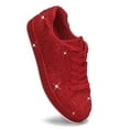 thumbnail image 6 of LUCKY STEP Rhinestone Fashion Glitter Sneakers Shiny Platform Shoes,Red Rhinestone,Womens, 6 of 6