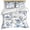 Blue, variant on 3 Piece Blue Floral Birds Duvet Cover Set Queen Size, Microfiber Comforter/Quilt Cover with Corner Ties and 2 Pillowcases, Farmhouse Flowers Pastoral All Season Soft Bedding with Zipper Closure