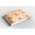 thumbnail image 2 of Ambesonne Retro Pillow Sham 2 Pack, Retro Gaming Objects, 26"x20", Dark Peach and Cream, 2 of 3