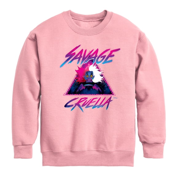Disney Villains - Cruella Savage Graphic Long Sleeve Fleece Sweatshirt