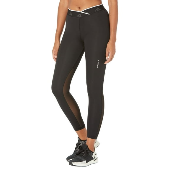 adidas womens Techfit V-shaped 7/8 running compression tights, Black, X-Small US