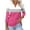 Hot Pink, variant on Women's 3/4 Sleeves V Neck Polo Shirts 2025 Basic Collar Cute Tees Dressy Casual Color Block Tops Blouses Work Shirt