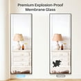 thumbnail image 5 of Simenmax Full Length Mirror,  16" x 59" Nano Glass Floor Mirror, Standing Rectangle Floor Mirrors Body Dressing Wall-Mounted Mirror for Living Room, Bedroom,Black, 5 of 7
