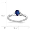 thumbnail image 2 of 14K White Gold Ring Band Gemstone Sapphire Oval Blue Diamond Round, 2 of 2