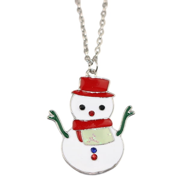 Collar femenino farfi festejo esmalte brillante Diamante de agua incrustada con todos los regalos decorativos de año nuevo que coinciden feliz navidad Papá Noel muñeco de nieve alce collar colgan